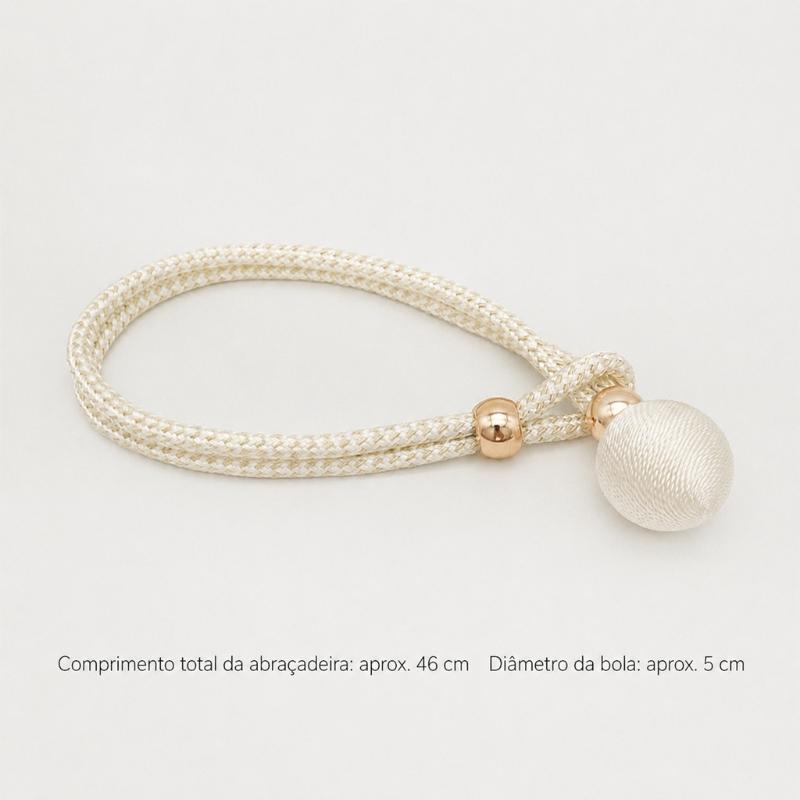 2Pcs Magnetic Curtain Tiebacks With Durable Braided Rope Elegant Gold Balls For Living Room Bedroom Decor