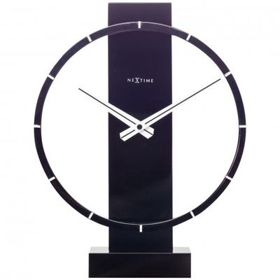 Nextime Carl Small Table or Wall Clock Wood/Steel Black - 34cm
