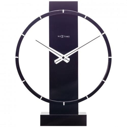 Nextime Carl Small Table or Wall Clock Wood/Steel Black - 34cm nero