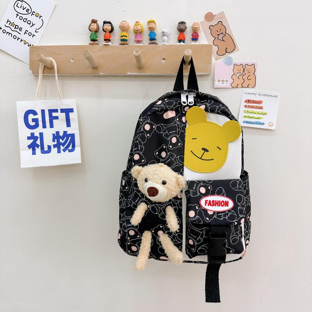 Adorable Colorful Nylon Kids Backpack For Preschool And Kindergarten Boys And Girls чёрный