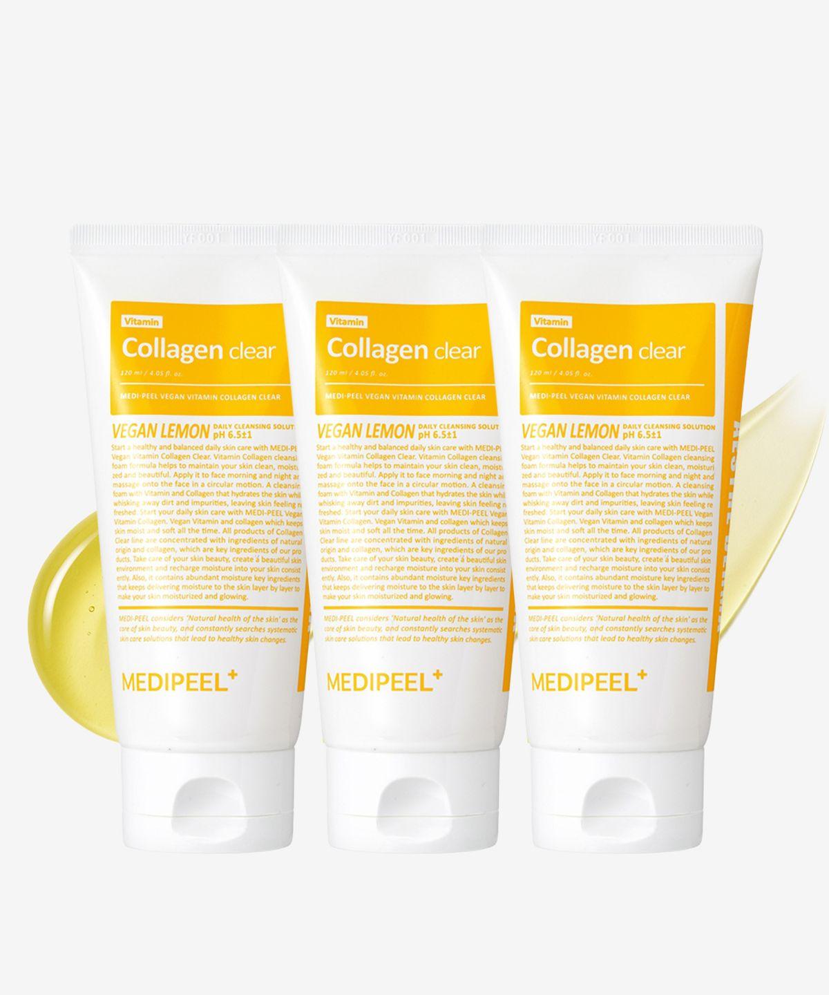 Vegan Vitamin Collagen Clear Gel Cleanser 120ml x 3