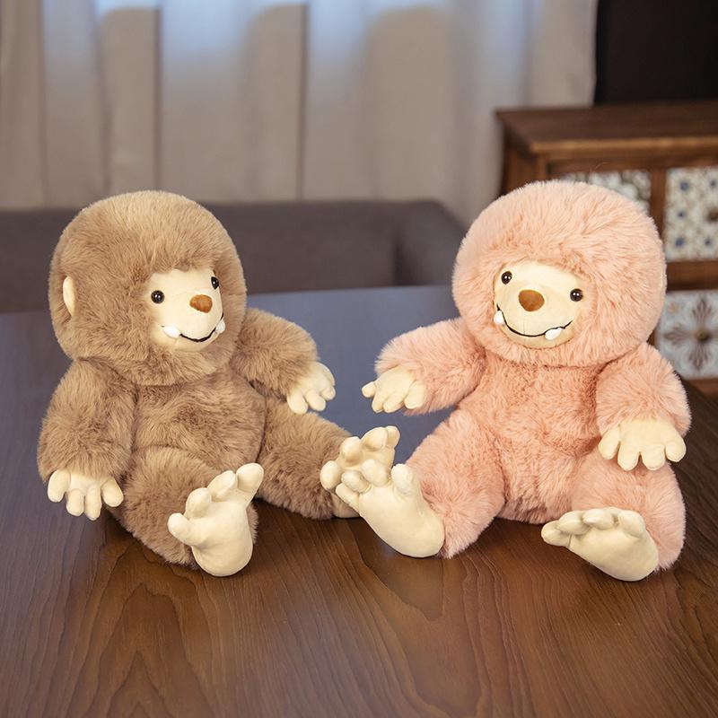 Big Foot Animal Sitting Posture Male Plush Toy Brown Cute Funny Home Furnishing
