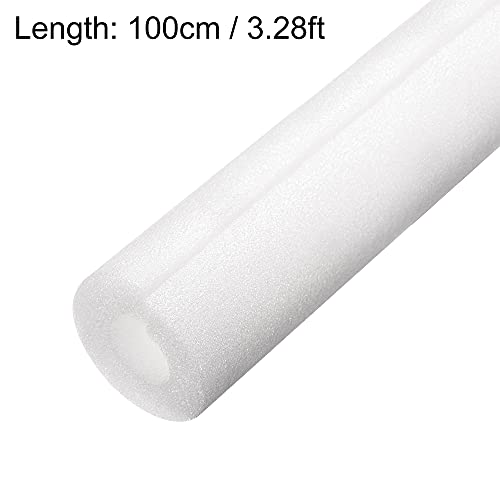 uxcell Foam Tube, 3 x 6 x 100cm, Hollow Polyethylene Pool Noodle Pipe Cover for Pipe Protection and Heat Retention, White, 1 Pack