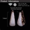 Sparkly Luxury Brass U Shape Rose Gold Plated Full Micro Paved Round Cubic Zircon CZ Stone Big Hoop Earrings for Women Gift