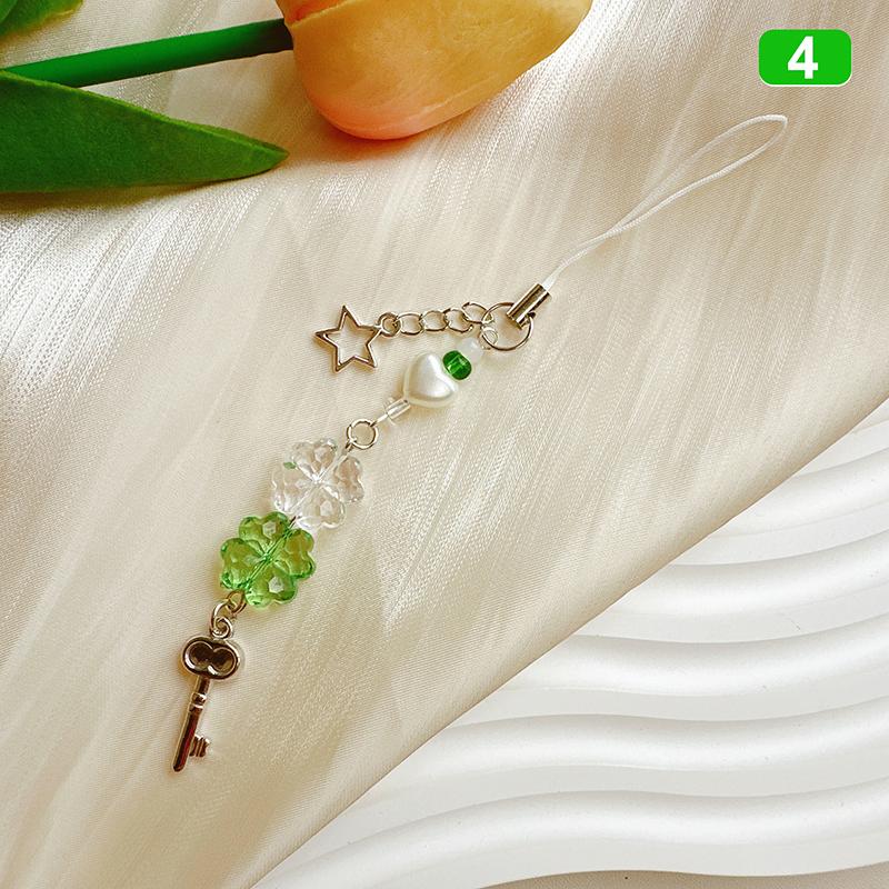 

Художественный стиль бабочка милый кулон телефон подвеска веревка четыре листа клевера брелки модный бисерный брелок украшение для телефона