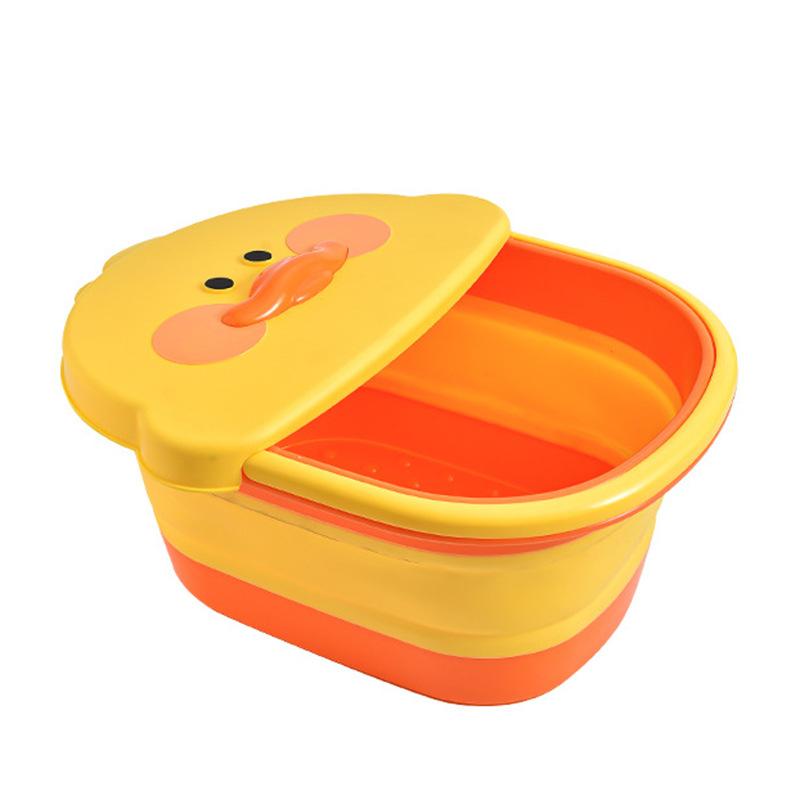 

Многофункциональное складное ведро для замачивания ног с рисунком из мультфильма и крышкой, массажная ванночка для ног, переносная домашняя изоляционная раковина для мытья ног
