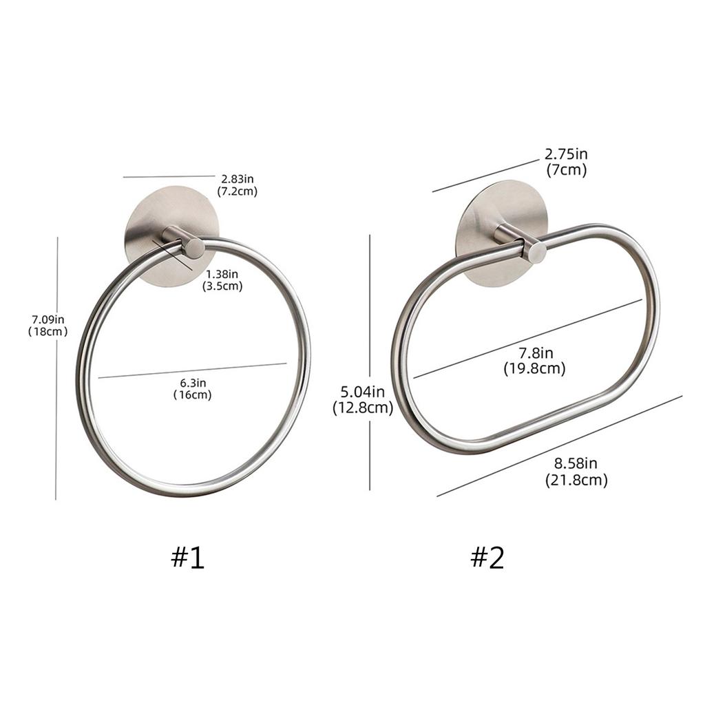 Bathroom Towel Rings Bar Stainless Steel Hand Towel Rack Rail Toilet Paper Holder Wall Mounted Hanger Bathroom Accessory