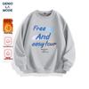 GENIOLAMODE Herr Fleecefodrad Tungviktig Pullover Sweatshirt
