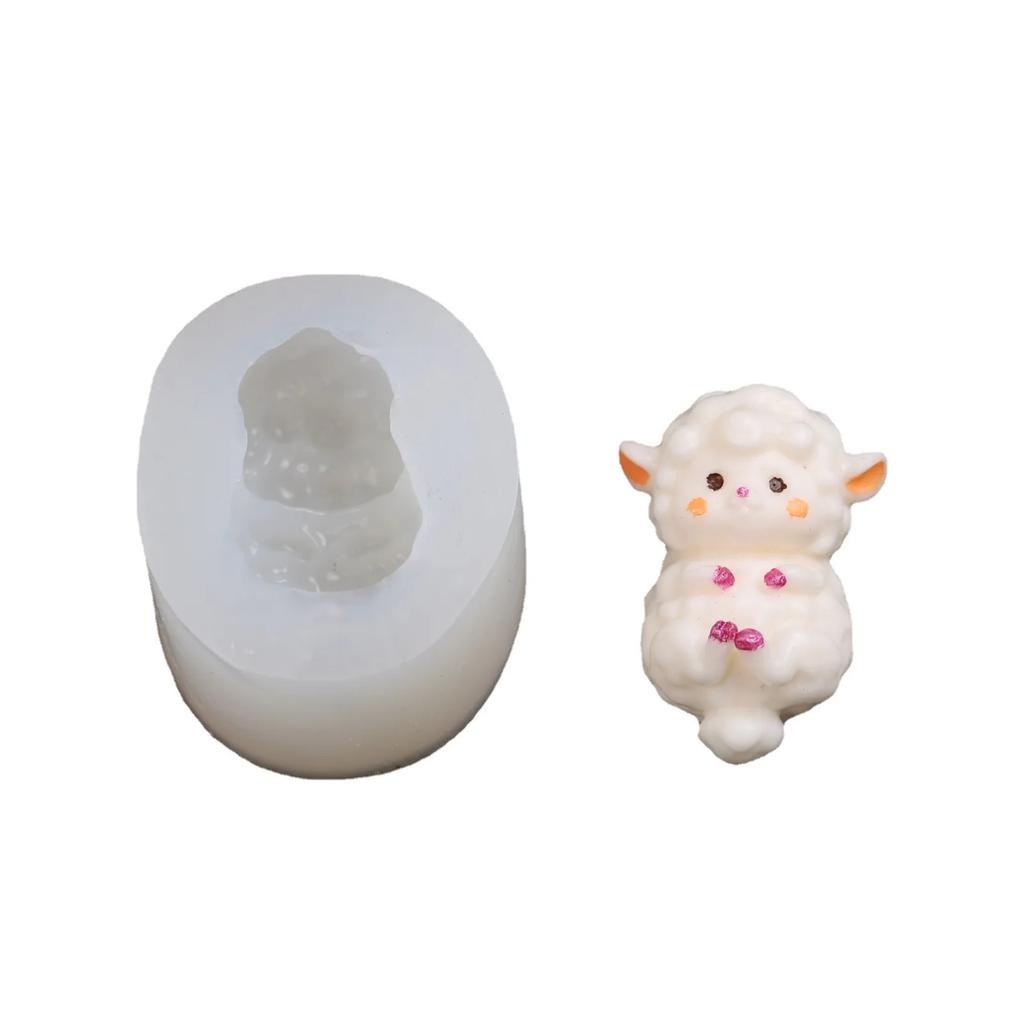 New Stereo Sheep Gypsum Arrangement Mold Creative Baking DIY Fragrance Candle Cartoon Lamb Silicone Mold 2025