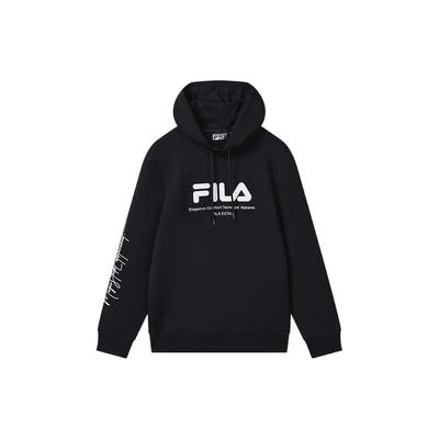Fila Letter Logo Print Hoodie Men Tops Legendary-Blue F11M319206F-NV