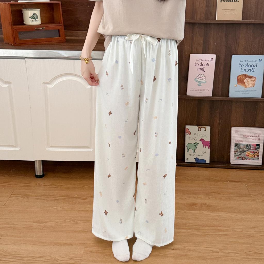 Sweet Cloud Cotton Can Be Worn Outside Cartoon Pajama Pants Loungewear Loose Thin Print Cute Korean Walking Pants Cotton Feeling