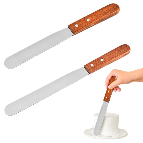 

Coollooda Cream Spatula Palette Knife (2-Pack) Stainless Steel Cake Knife for Spreading, Scooping, and Mixing Butter, Cream, and Cakes in the Kitchen,