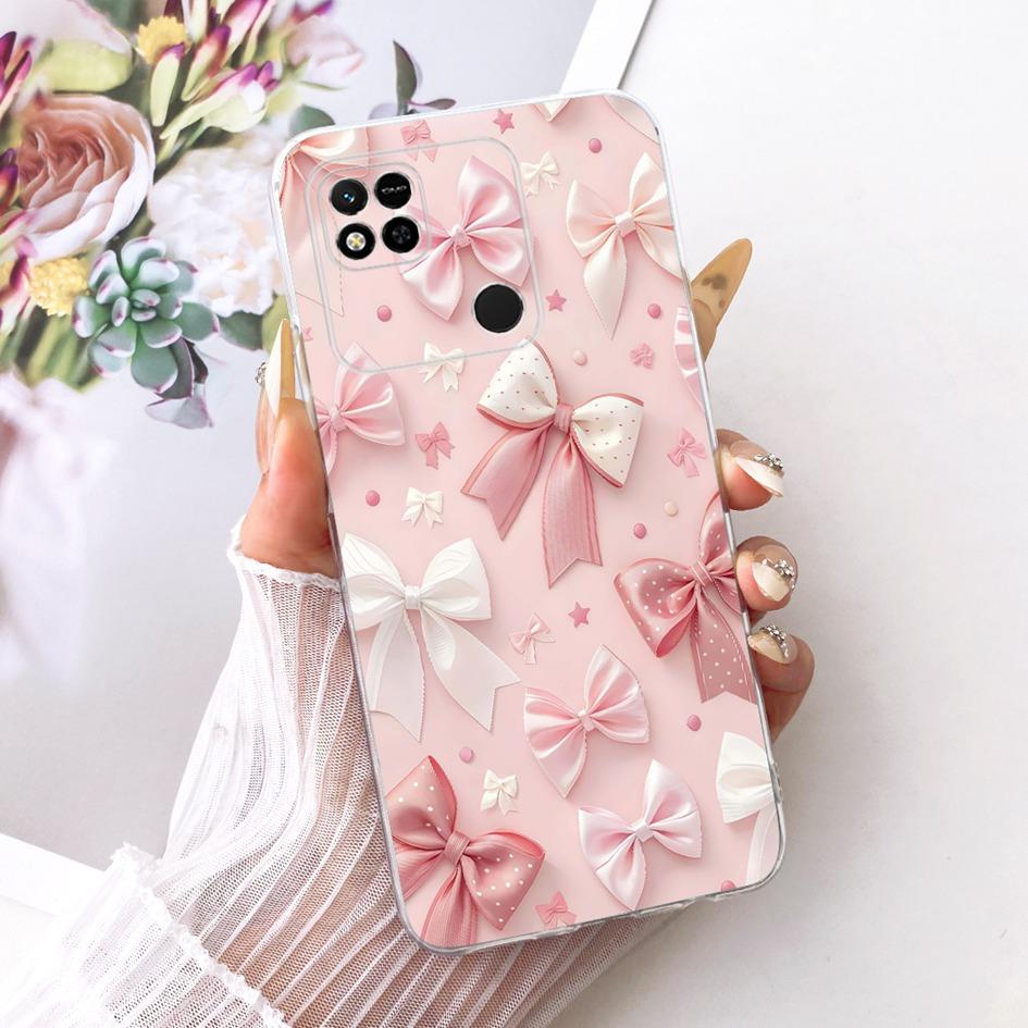 For Xiaomi Redmi 10A Case Popular Flower Bowknot Soft Clear Silicone Phone Cover For Xiaomi Redmi 10A Sport Funda Redmi10a Shell