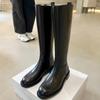 Women's High Boots Fashion Woman Non-slip Waterproof Winter Zipper PU Leather Knee High Boots Women Chunky Platform Long Boots
