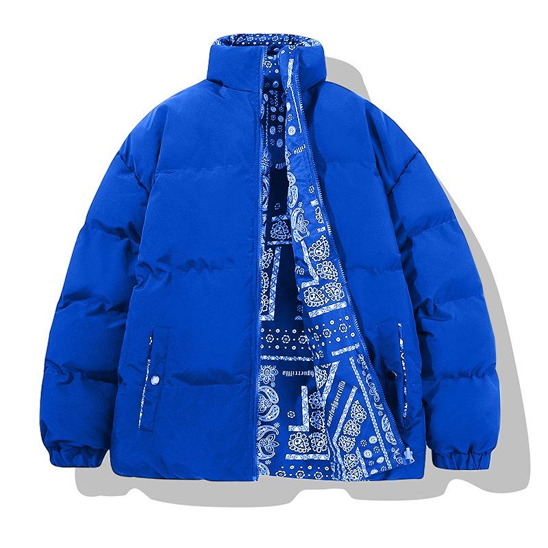 

Double-sided Cotton-padded Jacket for Men In Winter, Thickened Stand-up Collar, American Trendy Brand Ins Handsome Cotton-padded Jacket, Winter Warm XL