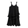 Xitao Loose Patchwork Ruffles Sling Dress Temperament Casual Women HQQ2317