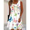 Einfaches elegantes bedrucktes Westenkleid für Damen für Frühling und Sommer