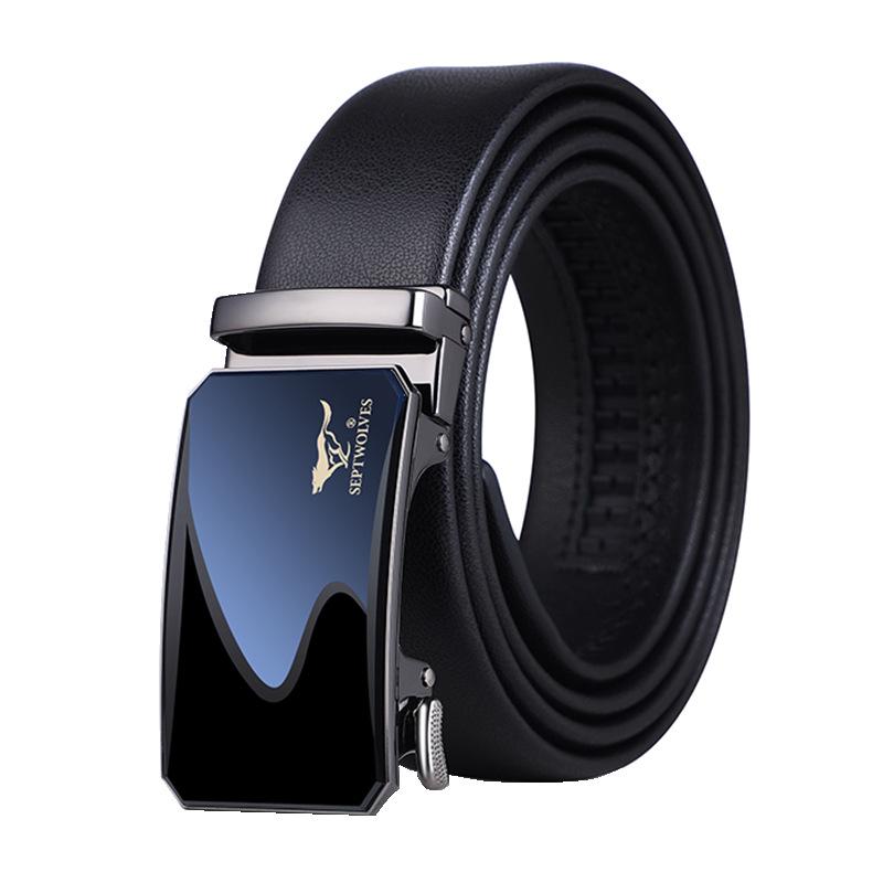 Belt for Men's Versatile Automatic Buckle Belt Cowhide Belt Gift Belt