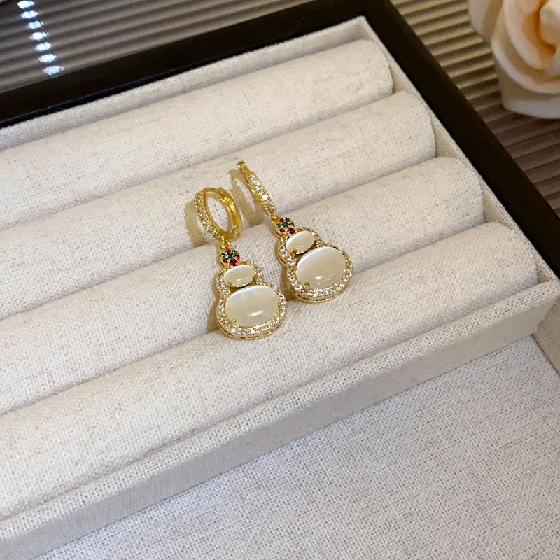 Boucles d'oreilles Guofeng Aiguille d'argent Zircon Franges Rétro Luxe Léger Haut de gamme Boucles d'oreilles Puces Niche Polyvalentes