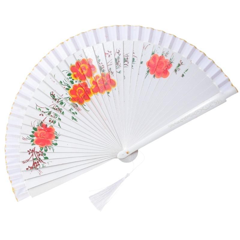 Spanish Performances Fan, Double Sided Silk Fan with Beautiful Flower Folding Fan for Various Occasion