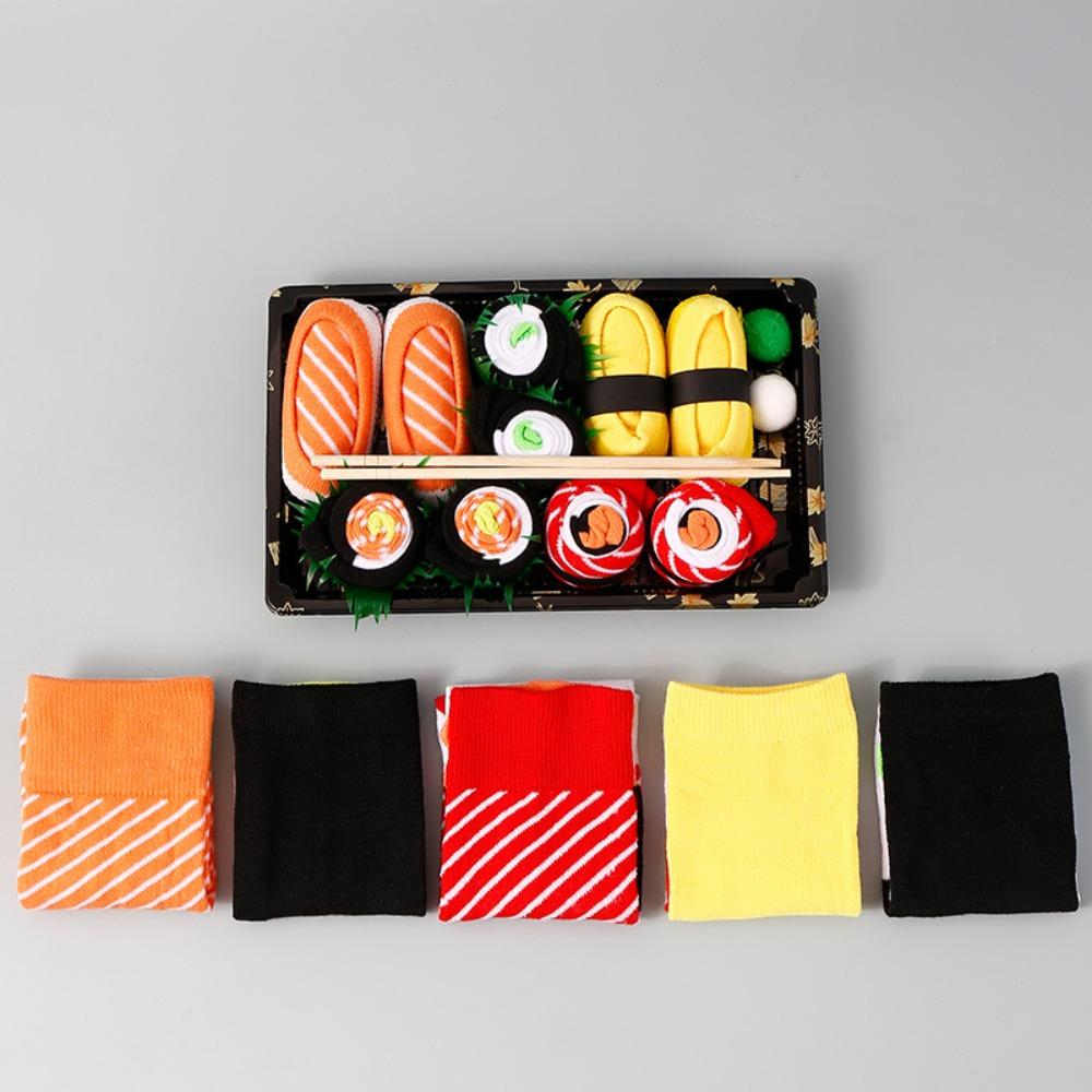 Y2K Salmon Sushi Socks Ins Funny Socks Gift Box Fashion Cotton Socks For Women Men