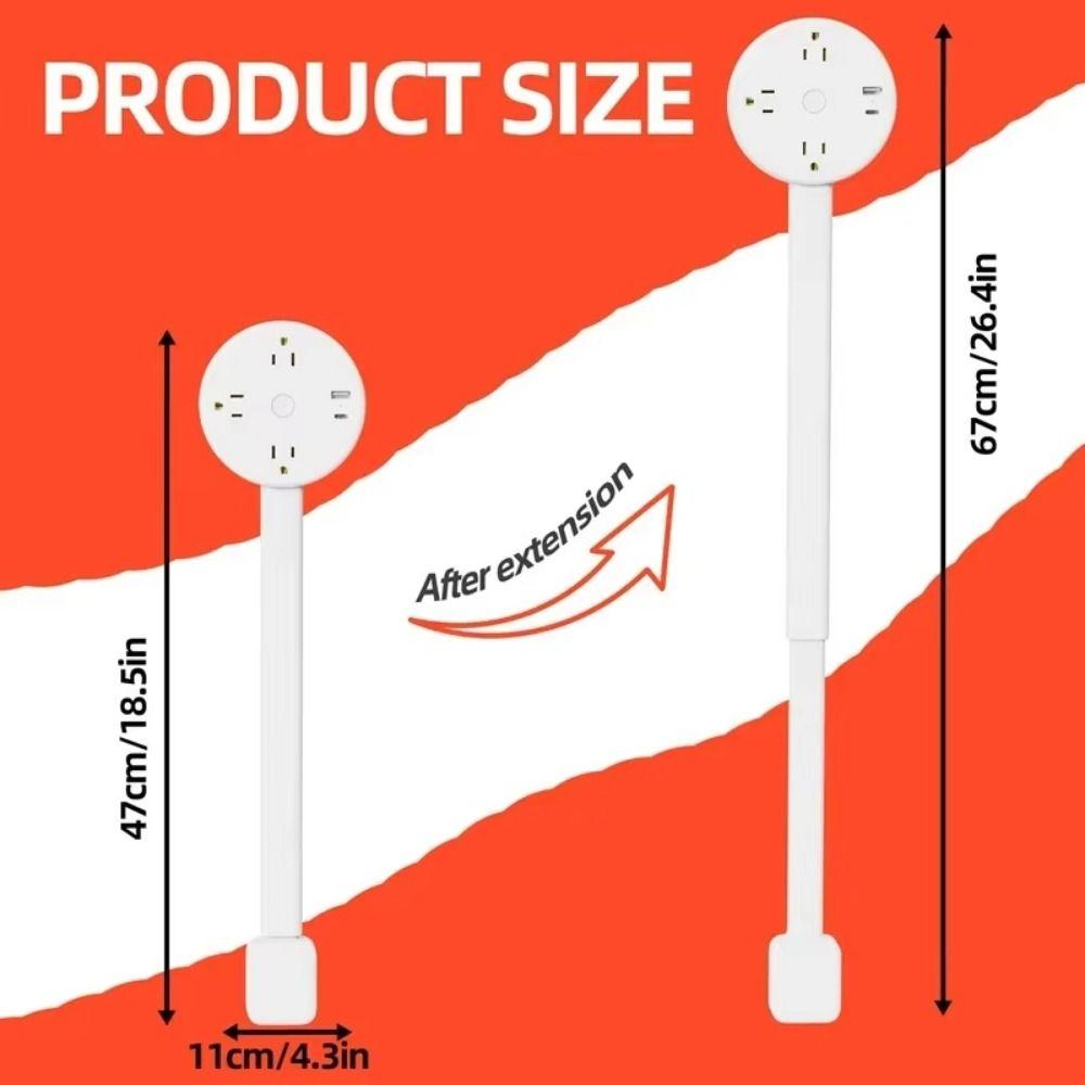 Flat Plug Power Outlets Extender Adjustable Length Wall Outlet Expander  Behind Desk