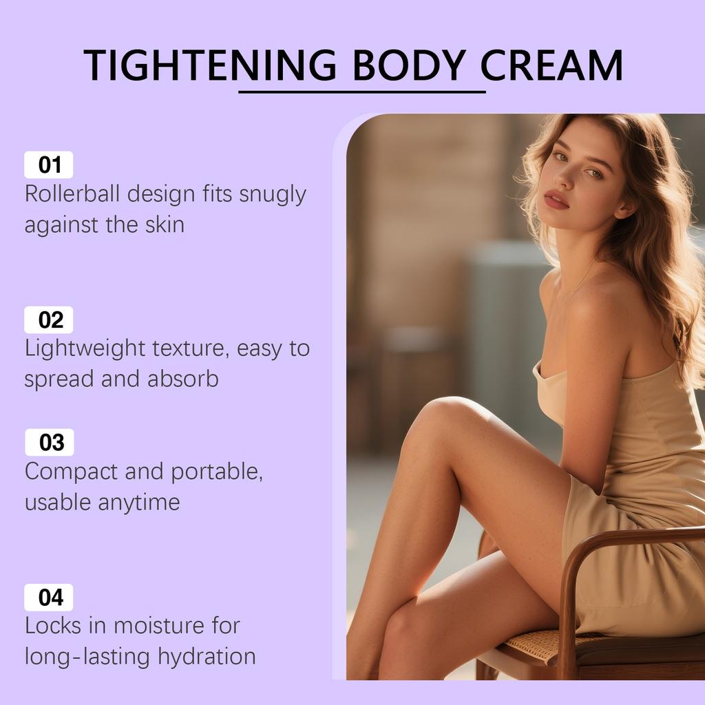 Moisturizing Massage Roller Cream for Radiant Skin, Lightweight & Quick-Absorbing with Roller Ball Design for Smooth Body Skin