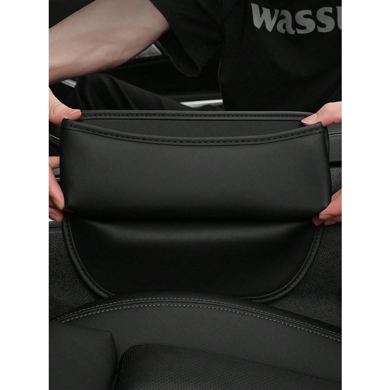 

1pc Black Leather Car Seat Gap Organizer one-size чёрный
