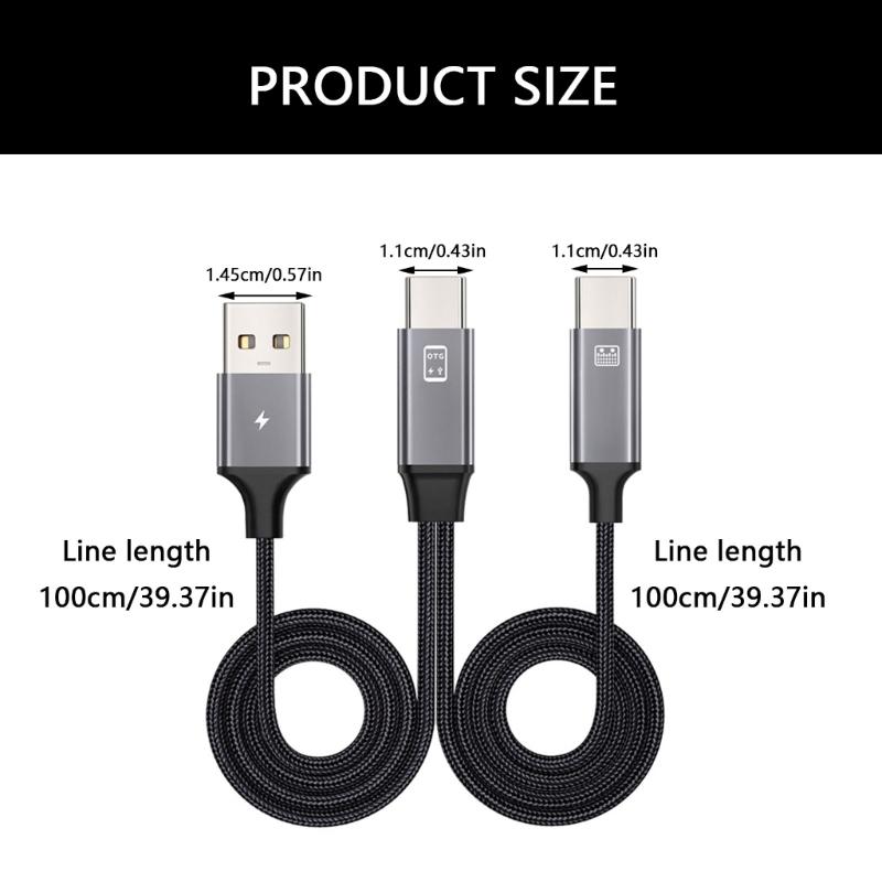 100CM Fast Speed Type C To USB OTG Adapter Cord Sound Card Live Streaming Cable with Charging Function for Phones