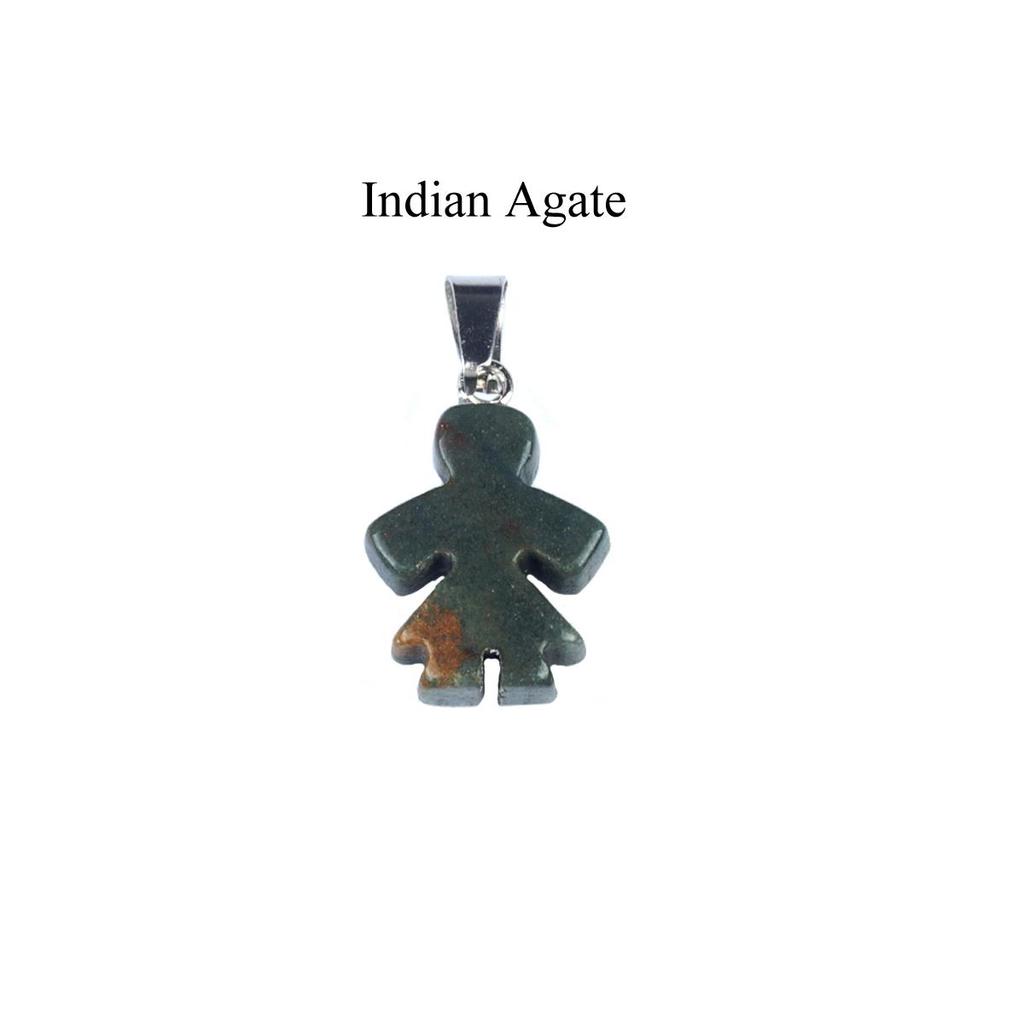 1 st Mini Reiki Healing Naturlig Sten Hänge, Pojke Flicka Form Kristall Agat Ametist Ädelstenar Berlocker för Smyckestillverkning DIY Halsbandstillbehör 20×16mm