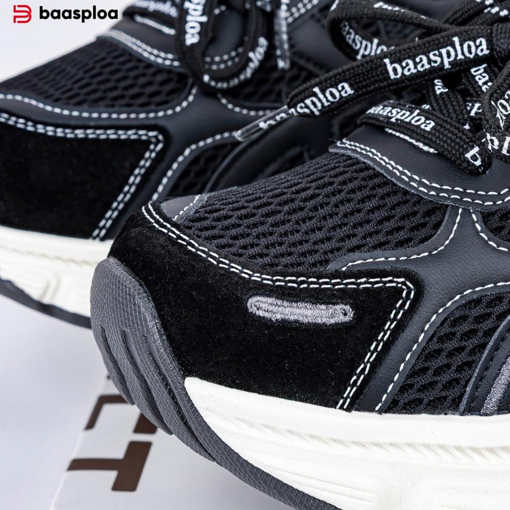 BAASPLOA Damen-Sportschuhe mit dicker Sohle, Laufschuhe aus Mesh, Freizeitschuhe, Wanderschuhe, Studentenschuhe, flache Schuhe, Tennisschuhe, atmungsaktiv