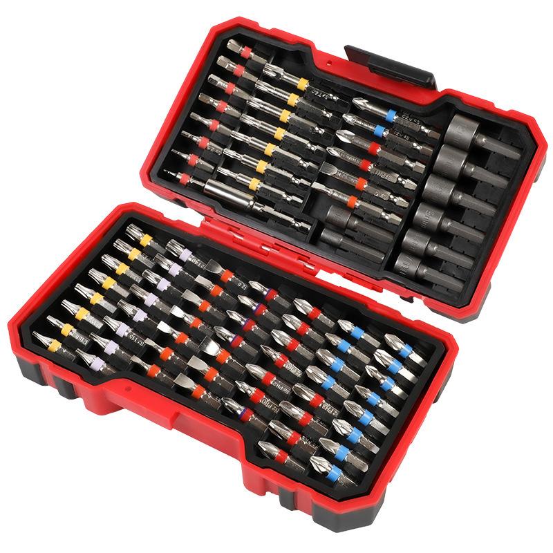 83-teiliges Elektrischer Schraubendreher & Bohrer-Set, S2 Material, Regenbogen-Bit-Steckschlüssel Magische Box