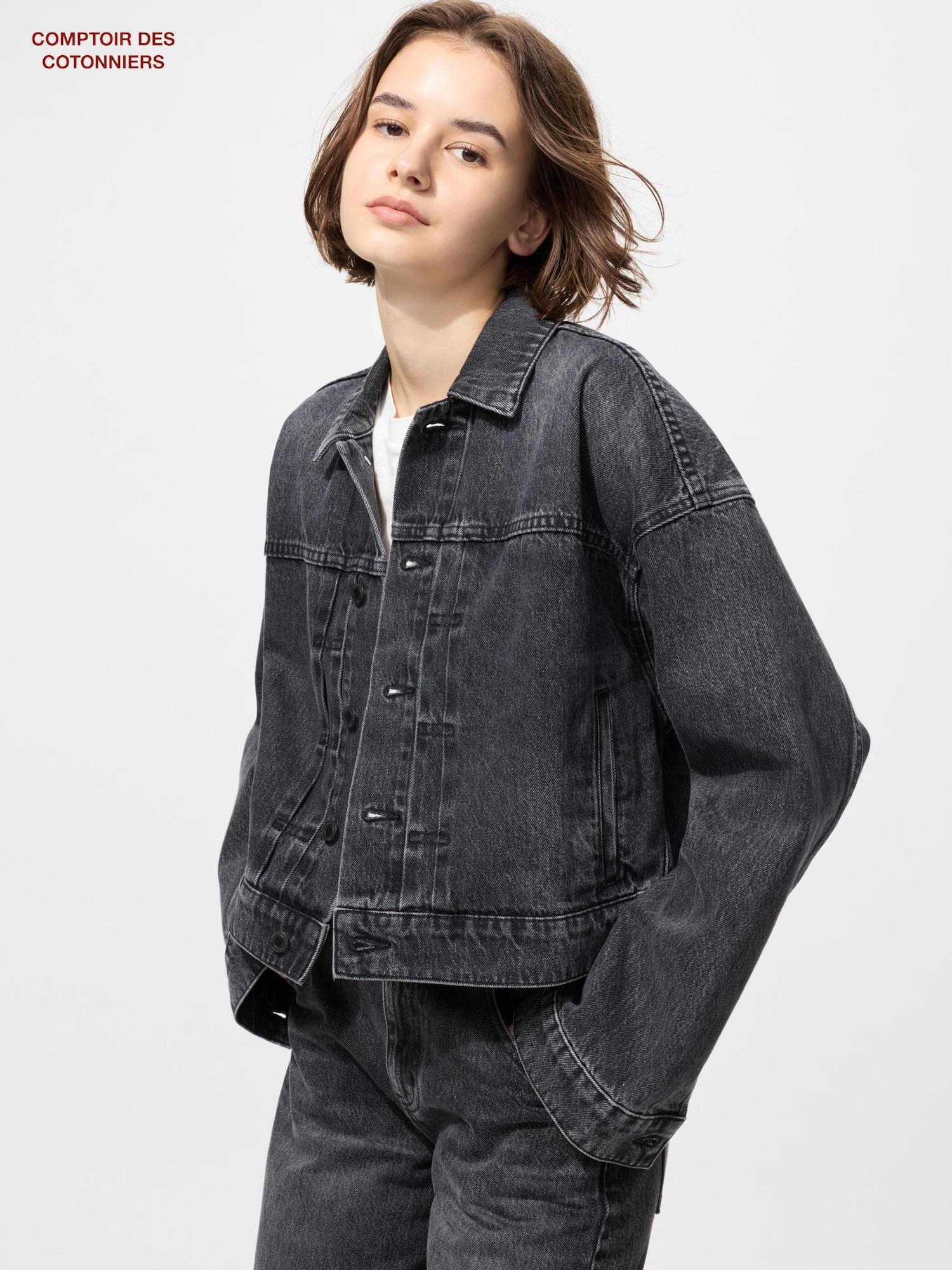 

Uniqlo Укороченная джинсовая куртка 08 DARK GRAY/S