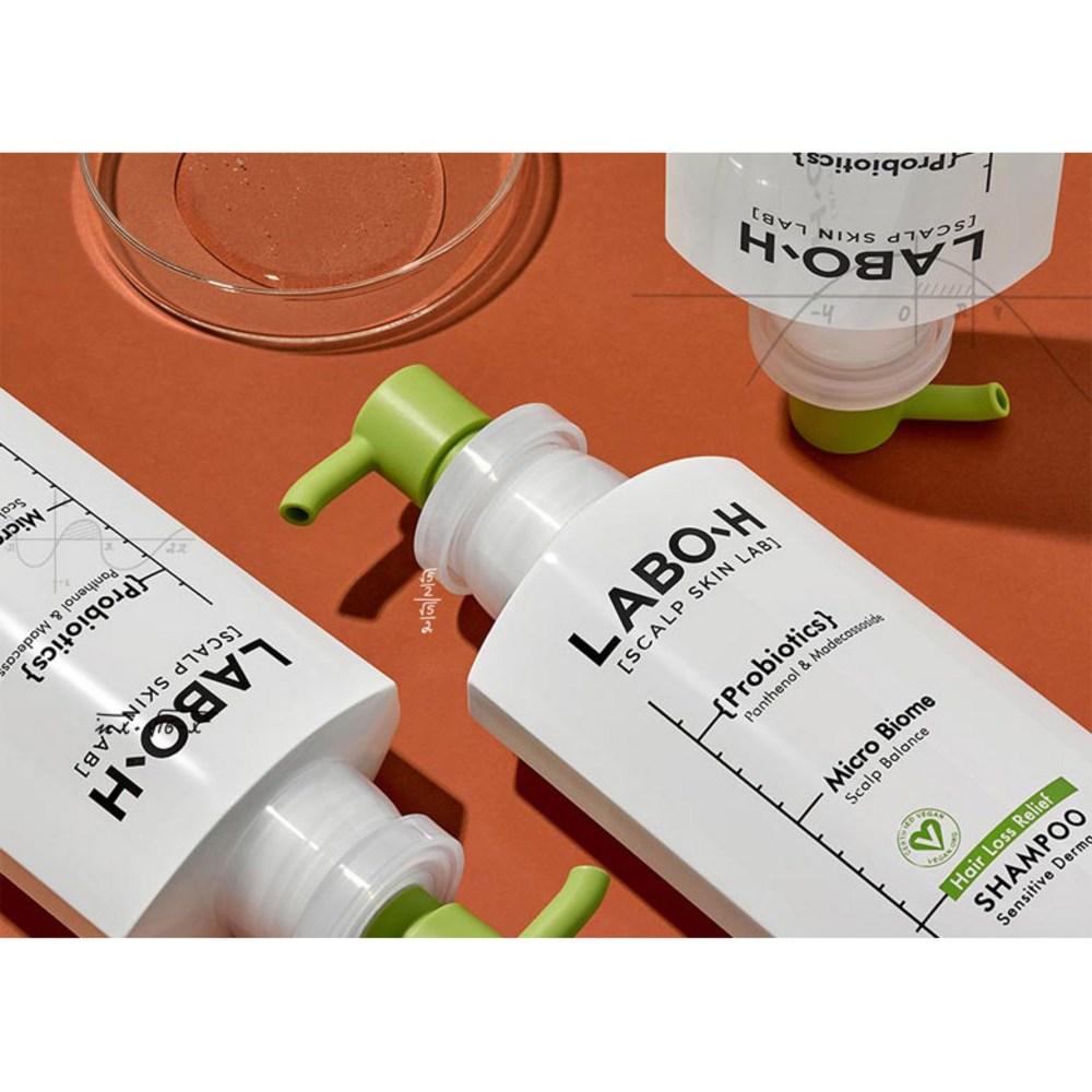 LaboH Hypoallergenes Shampoo zur Linderung von Haarausfall bei empfindlicher Derma, 400 ml, 2 Einheiten