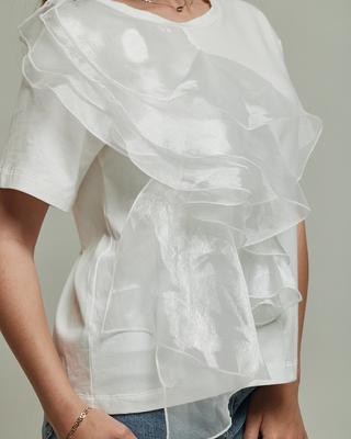 Blouse with Chiffon Mira Mia 242041 36 White