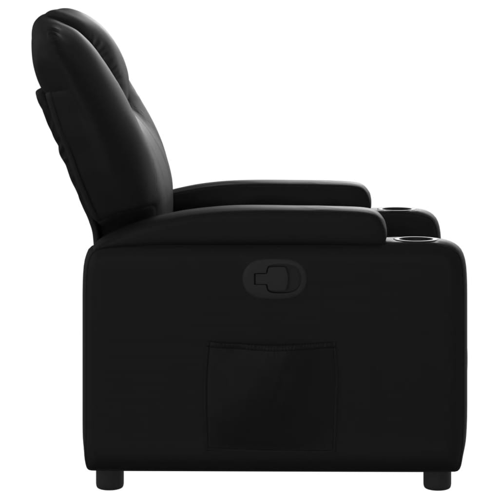 Recliner Chair Artificial Leather Black