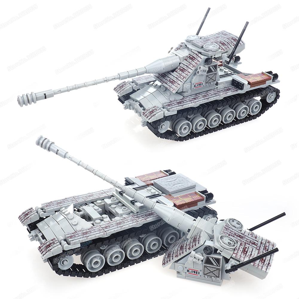 Militärischer Emir Kranvagn Schwerer Panzer Baustein Zusammenbau Moc WW2 Figuren König der Berge Waffen Modell Kindergeschenk Jungen Spielzeug