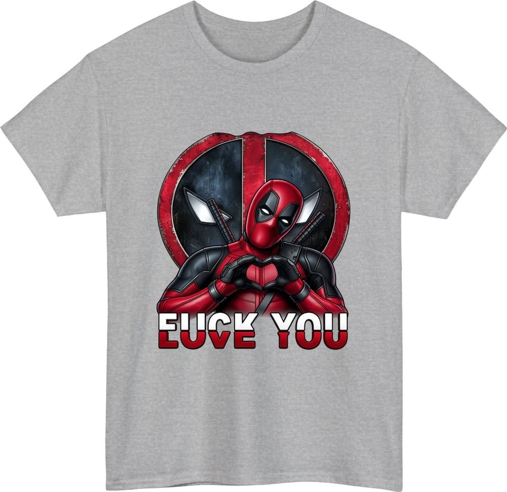 Deadpool Love Fck You Tshirt Marvel Comics Antihero Funny Sarcastic Gift Top