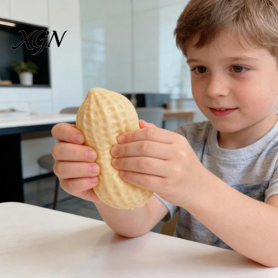 Hand Stress Reliever Simulated Peanut Squeeze Toy Relieving Shape Sensory Stretchy Fidget Anti-anxiety Relaxation