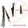 2PCS Carp Fishing Line Ready Tied Lead Core Leaders 45IB Leadcore With Quick Change Swivel PE Braided Line with Lead  Camo Green