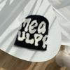Wool Acrylic Beanie Bonnet Letter Printing Cold Cap Gothic Casual Skullies  Men Women