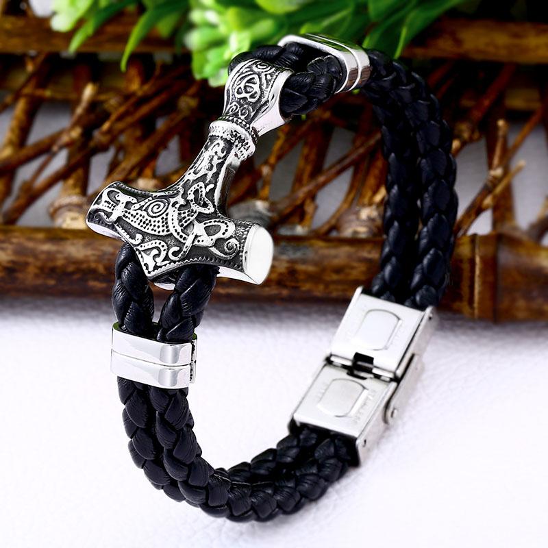 Nordic Stainless Steel Bracelet Popular Jewelry Design for Men Thor's Hammer Jewelry