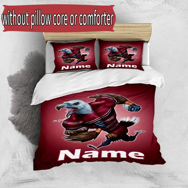 3pcs Duvet Cover Set (1*Duvet Cover + 2*Pillowcase, Without Core), Custom Name Manly Warringah Sea Eagles Pattern Bedding Set, Home Bedroom Decor Gift