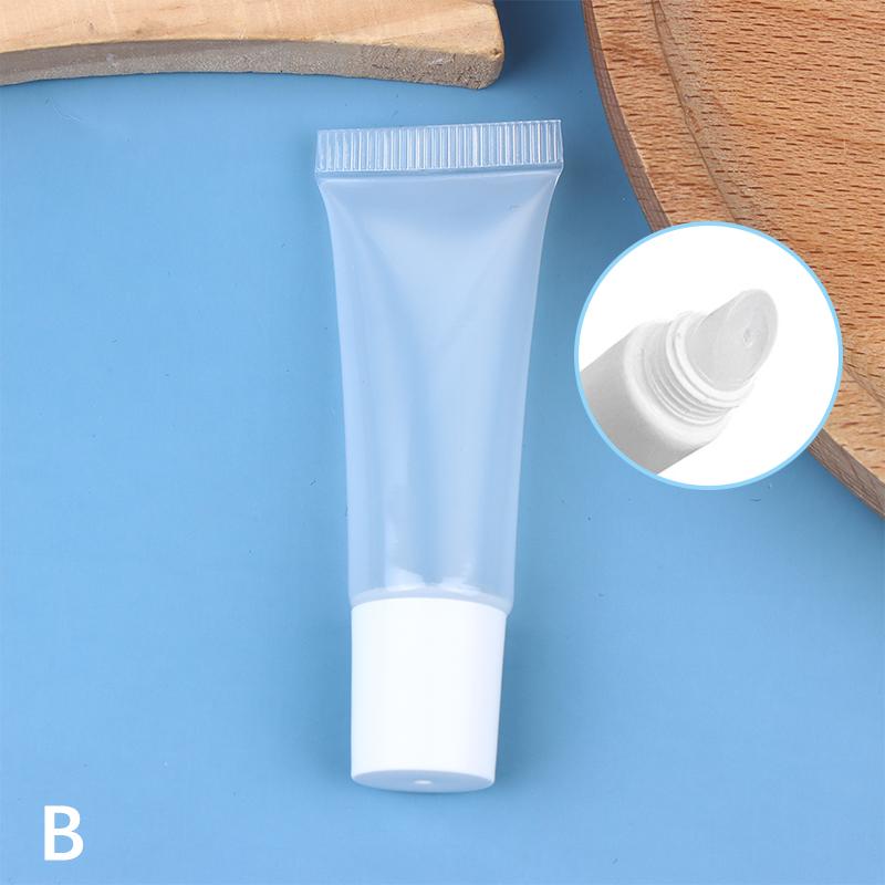 10G Průhledné měkké prázdné tuby na lesk na rty, nádobky na balzám na rty, plnitelné mini stlačovací kosmetické tuby, krém, pleťová voda, cestovní