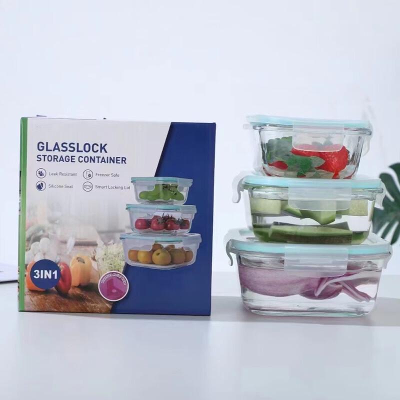 ZISIZ Glas Lebensmittelaufbewahrungsschüssel Set