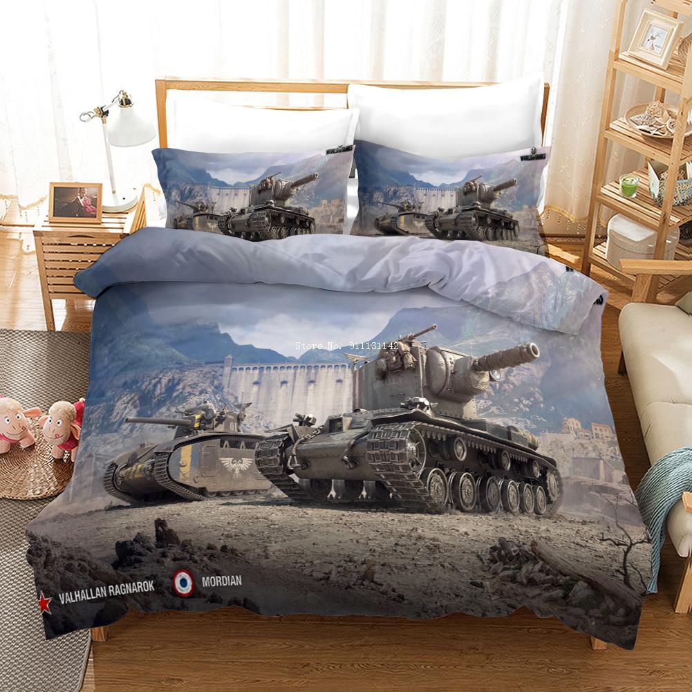 Deluxe Modern Tank Race Bedding Set - Single/Double/King/Queen Size Down Quilt Cover & Pillowcase, Home Textile
