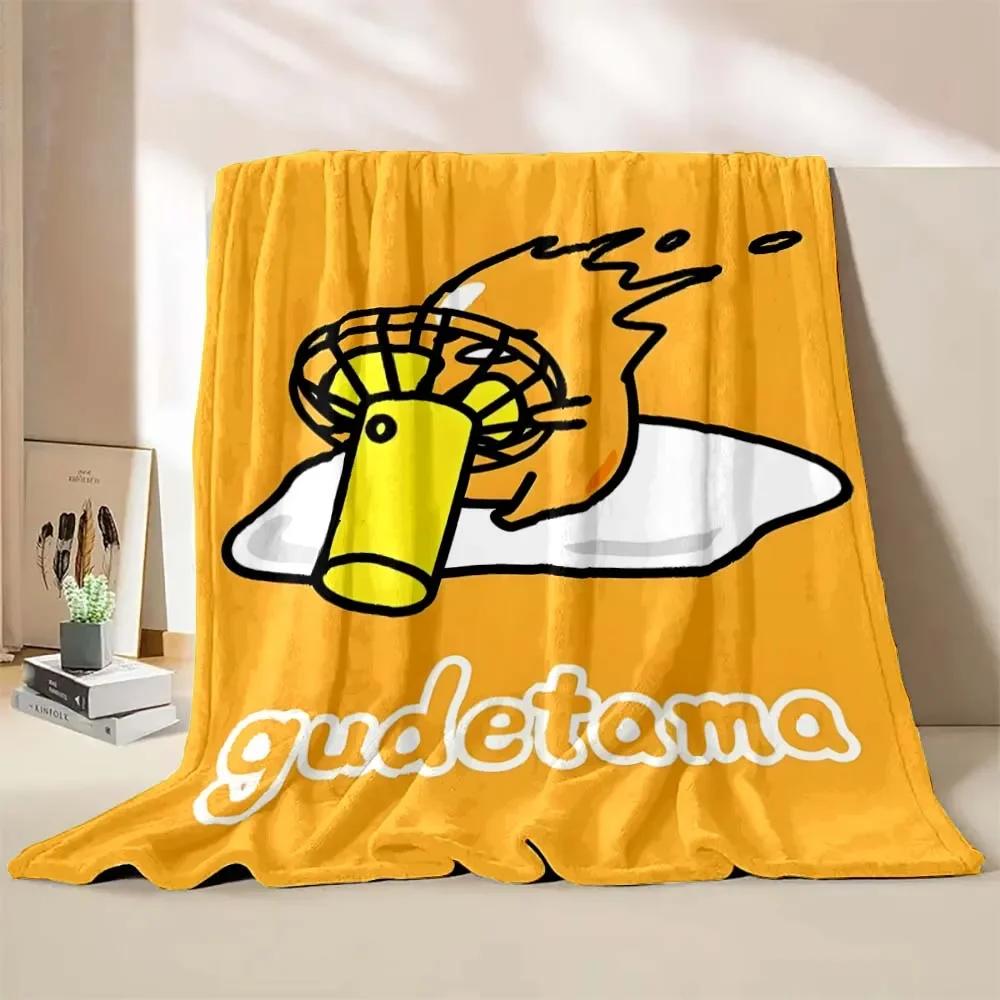 1PC Gudetama Egg Printed Blanket Children Adult Blanket Soft and Warm Bedding for Bed Sofa Outdoor Travel Cover Blanket