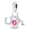 Original 100% Genuine SS925 Sterling Silver Four-Leaf Clover Beads Fit  Bracelet DIY Charm For Women Jewelry Fashion Gift