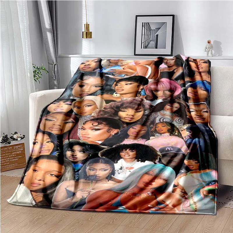 Megan-Thee-Stallion HISS Blanket,Sofa Bde Car Living Room Bedroom Blankets,Decke,frazad,coperta