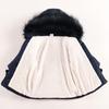Flores Otoño Invierno Chaqueta Niñas Cuello de Piel Mantener Caliente Abrigo Princesita Capucha Cremallera Ropa Exterior Bebé 1-5 Años Ropa Niños